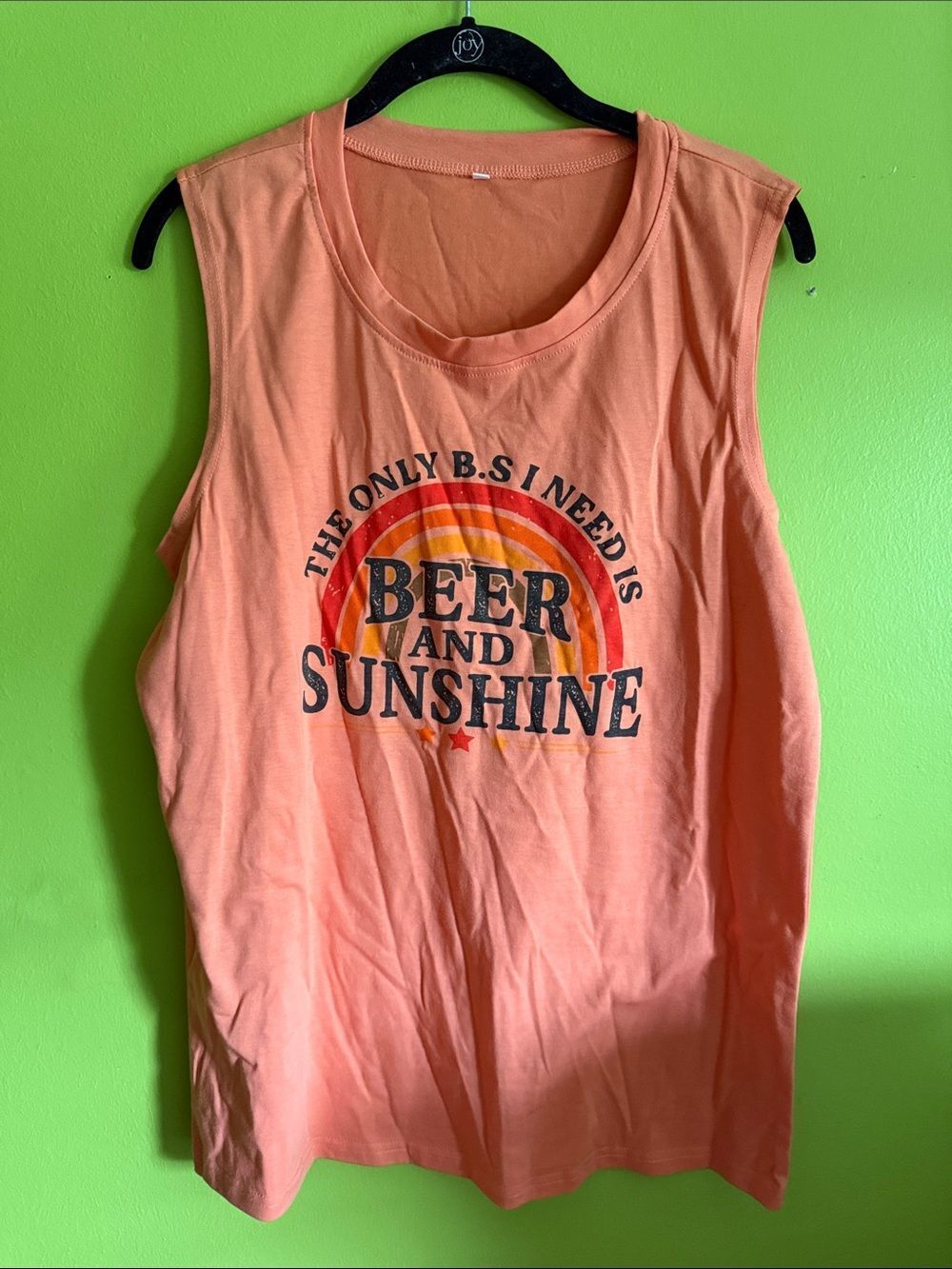 NWOT Unknown Brand Orange Graphic Tank Top Size XL